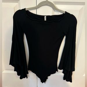 Black Bell Sleeve bodysuit